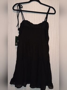 Black Mini Dress With Ruffle Hem